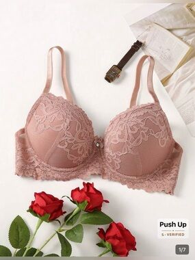 NWOT SHEIN Lace Push-Up Bra in Dusty Rose - Women's Intimates